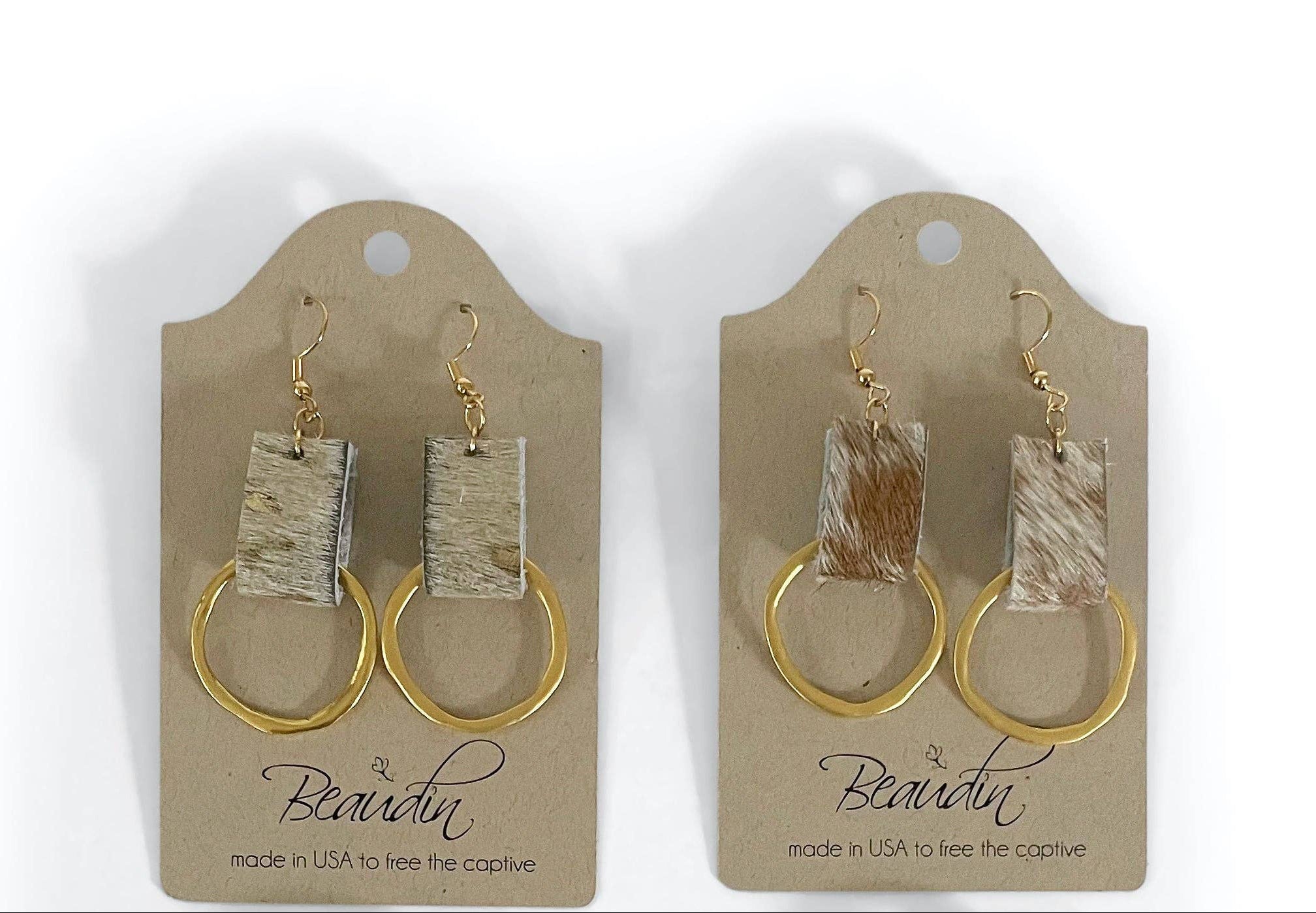 Life Gold Circle Dangle Earrings