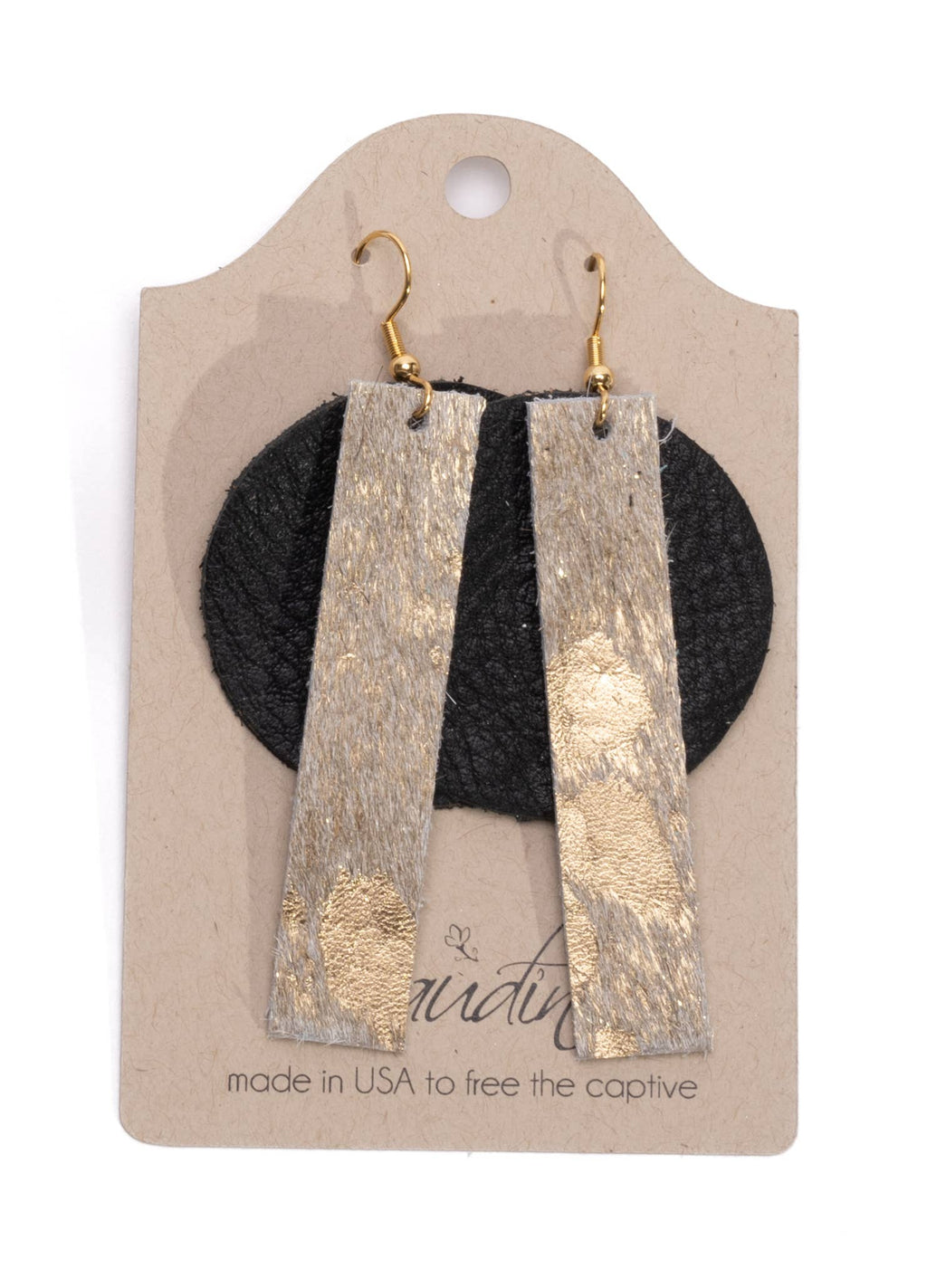 York Modern Dangle Earrings In Leather