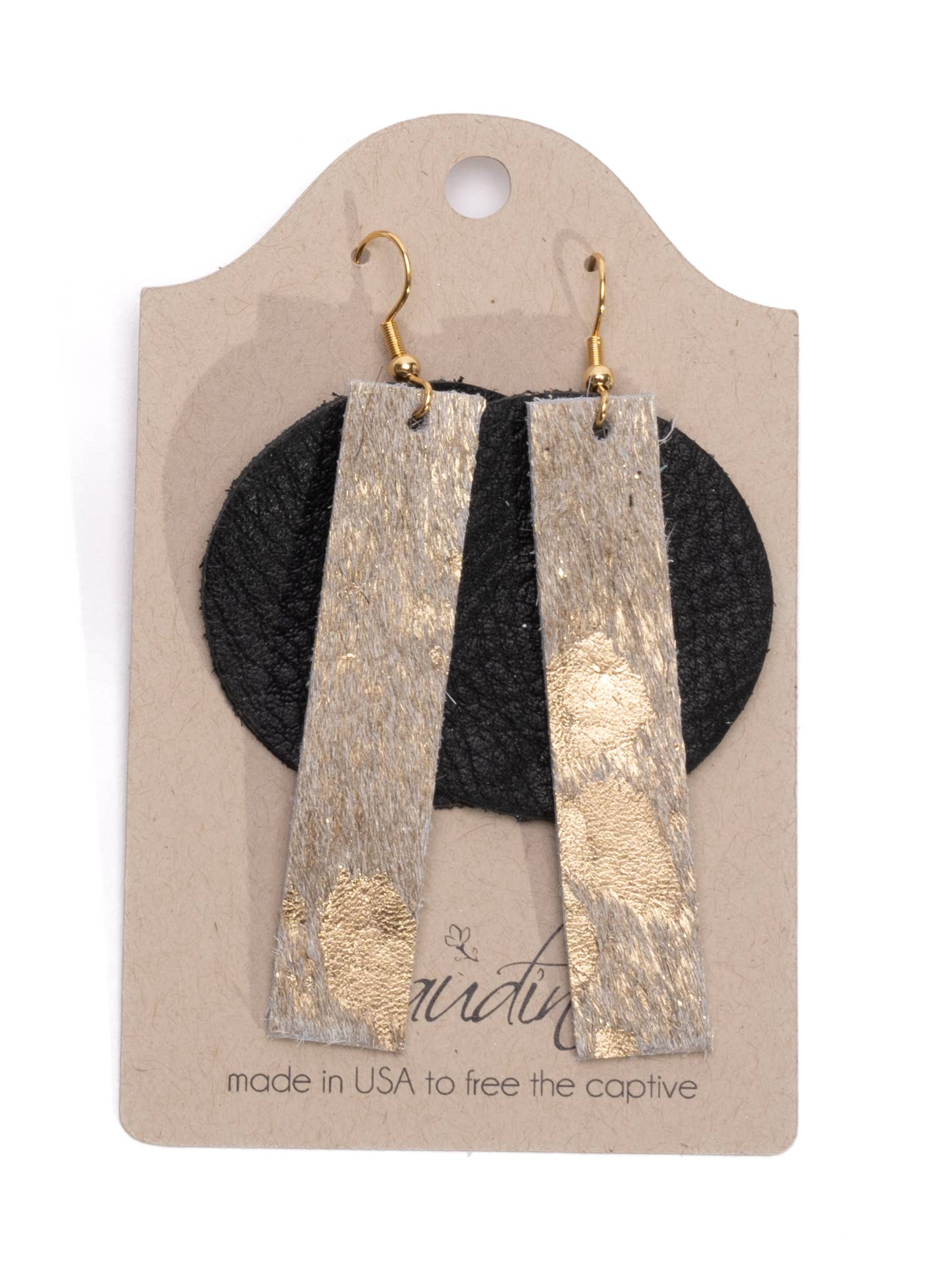 York Modern Dangle Earrings In Leather