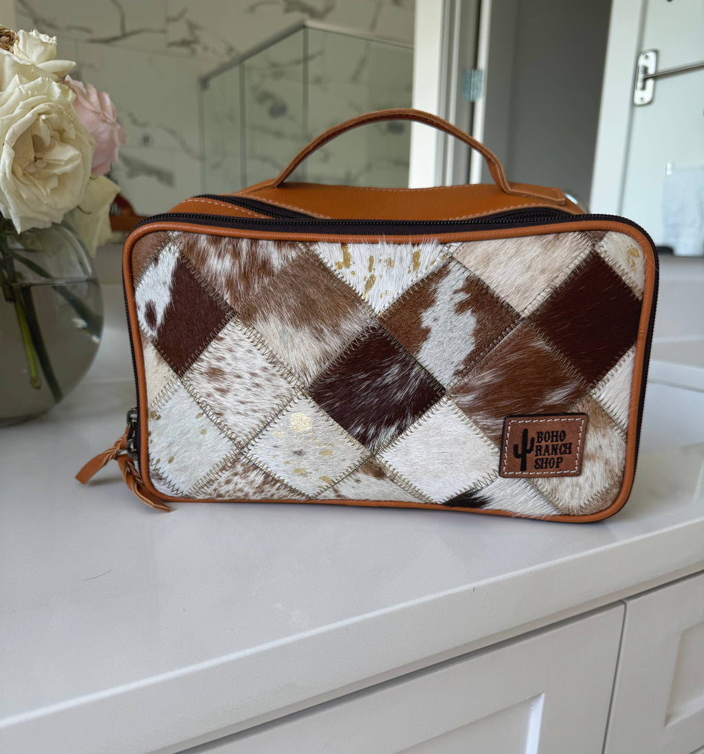 Cowhide Cosmetic Travel bag