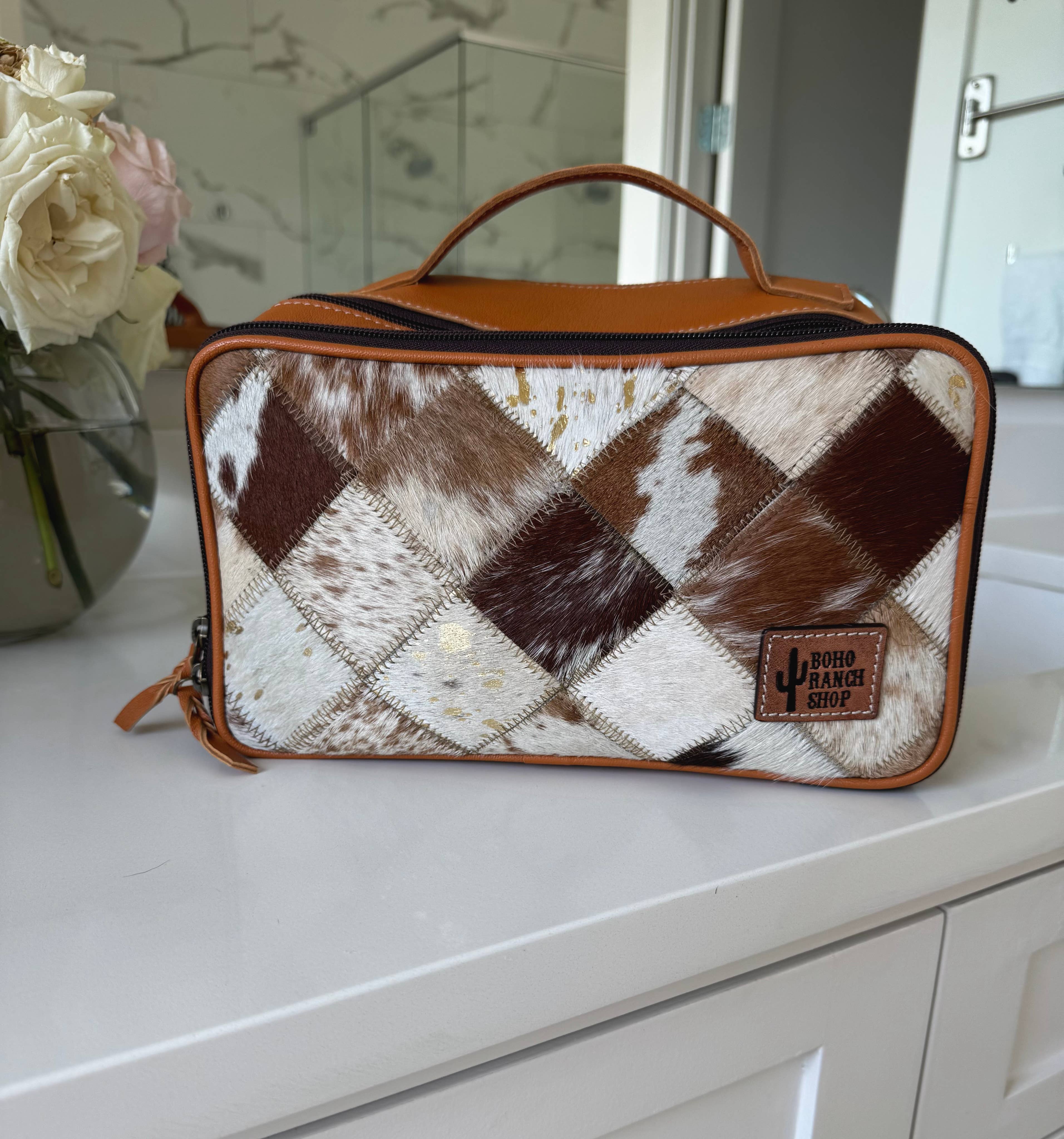 Cowhide Cosmetic Travel bag
