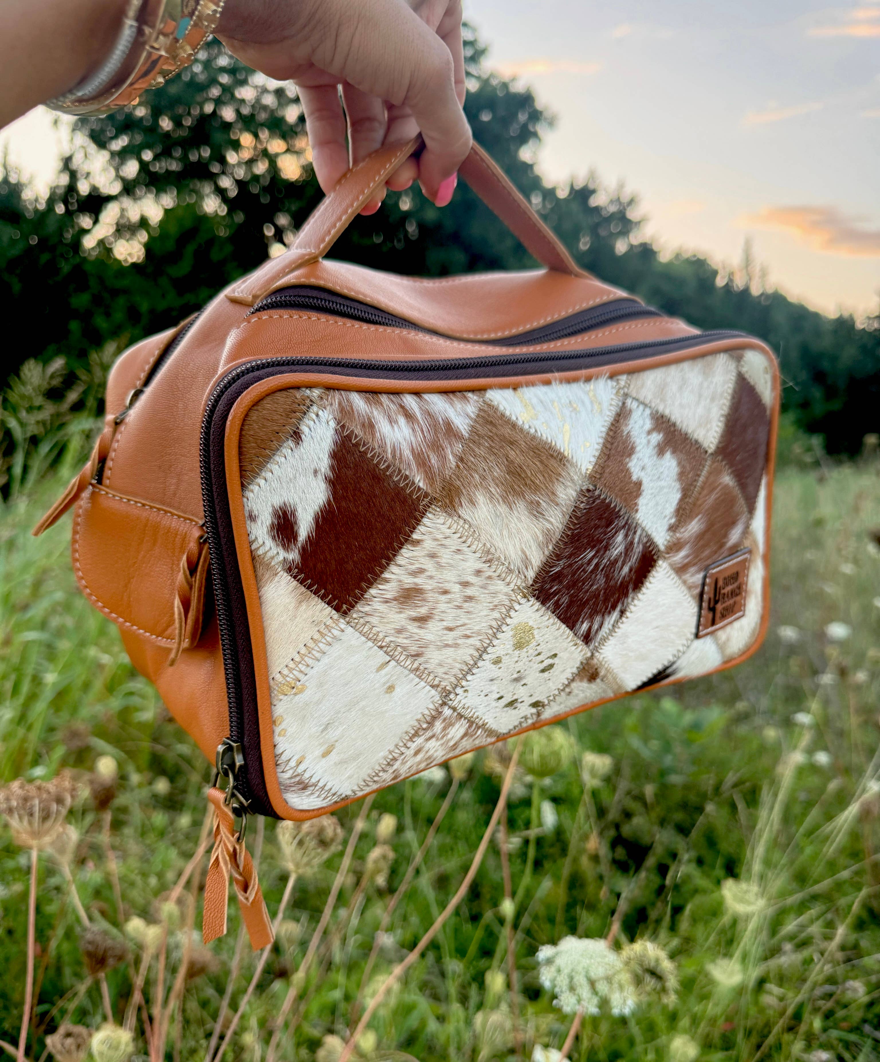 Cowhide Cosmetic Travel bag