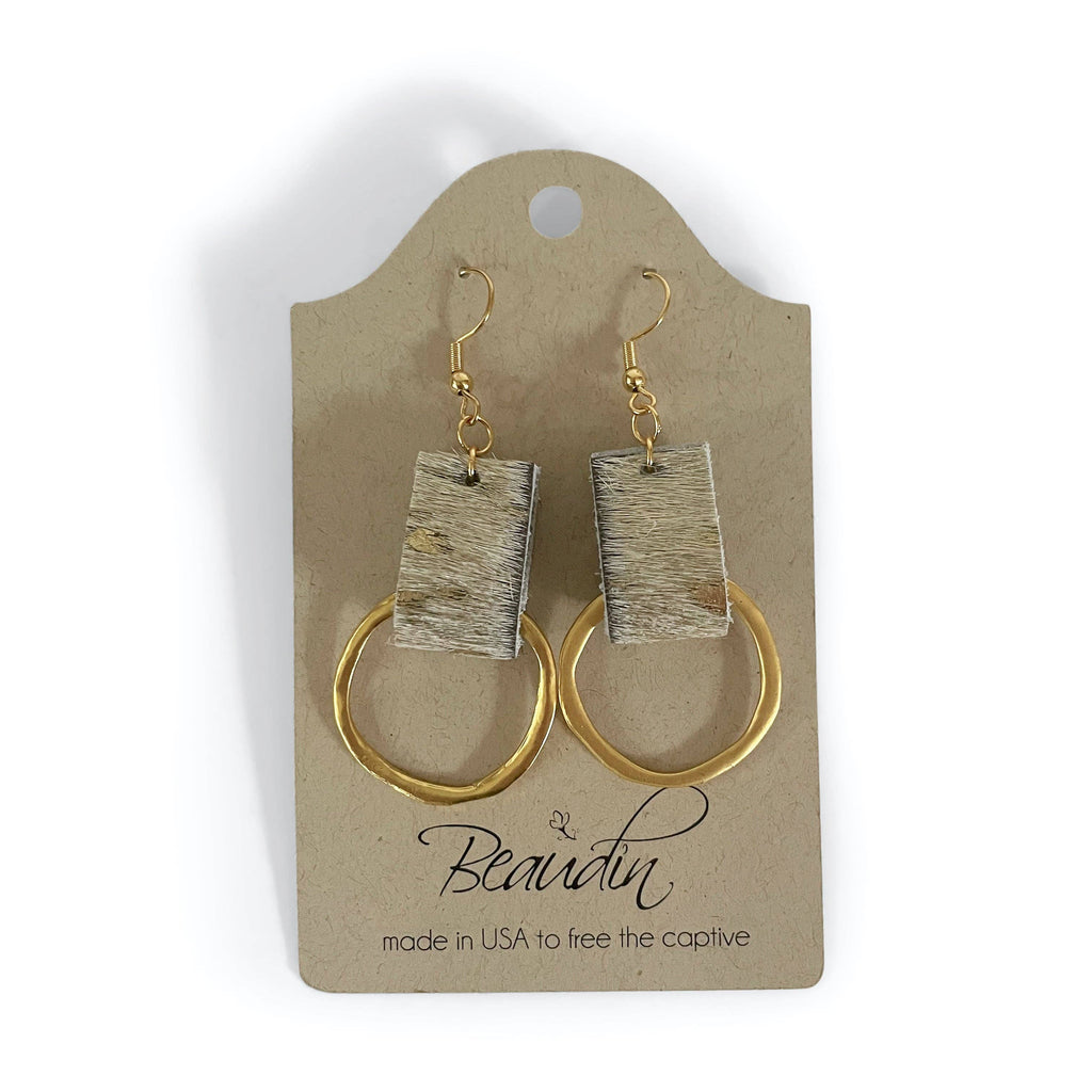 Life Gold Circle Dangle Earrings