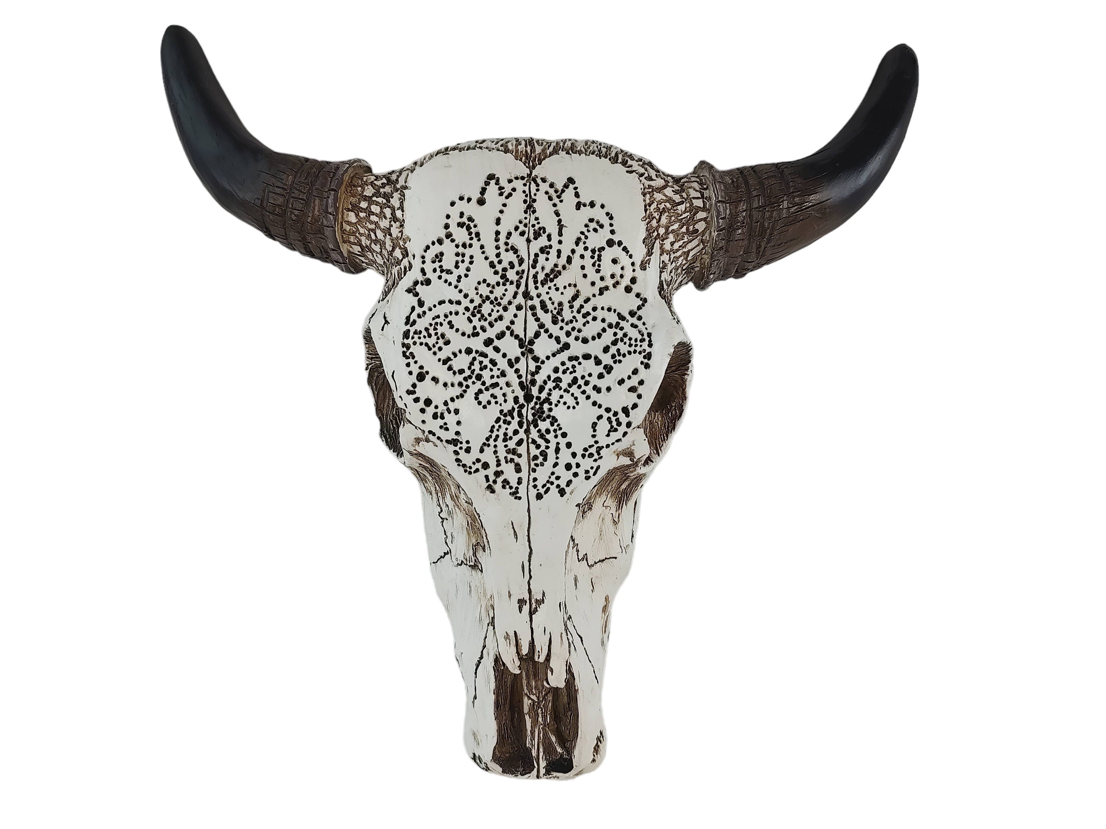 Decorative Western Tooled Cow Bull Skull Hanging Wall Décor