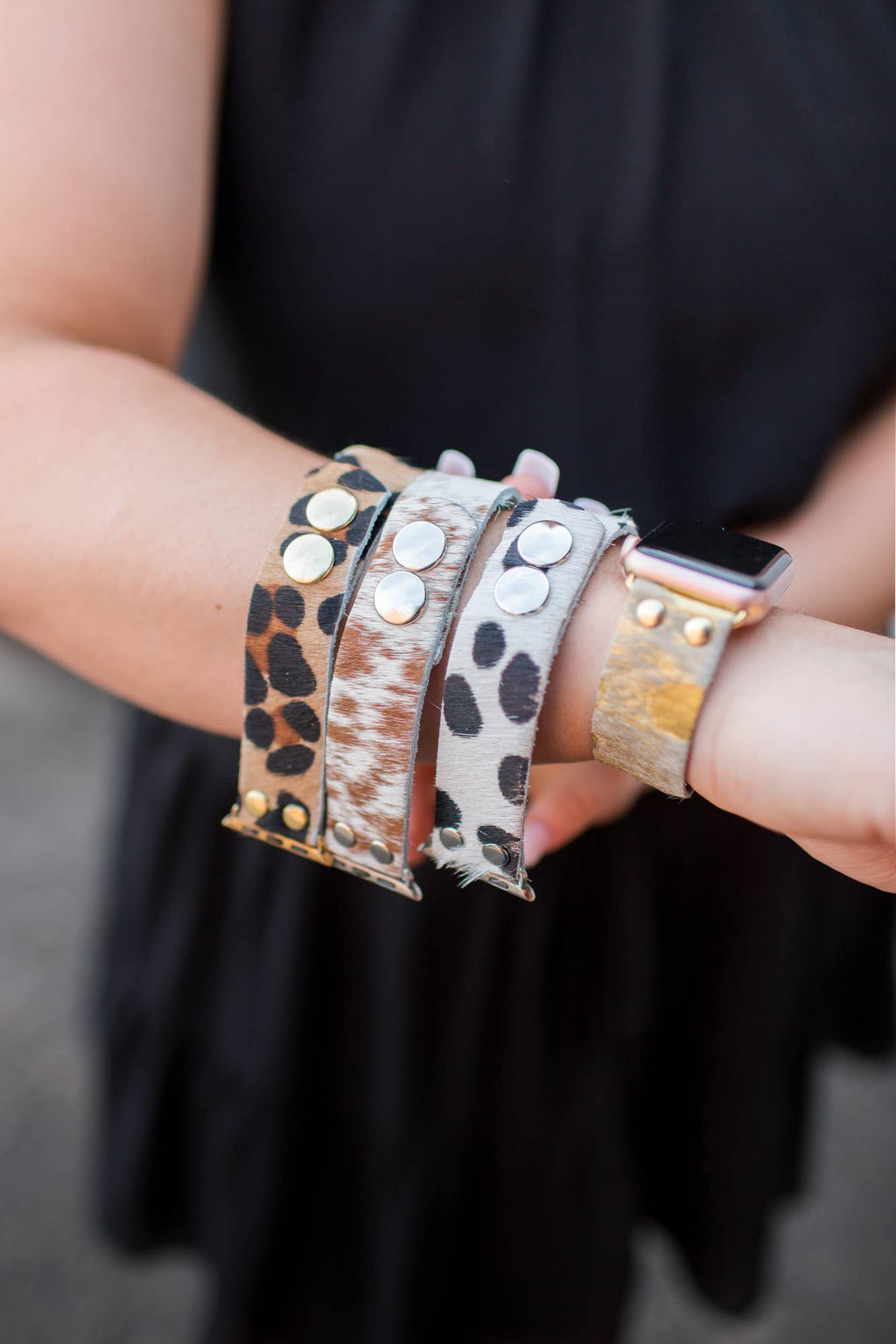 Apple Watch Band | Leather & Cowhide Fur  42/44/45