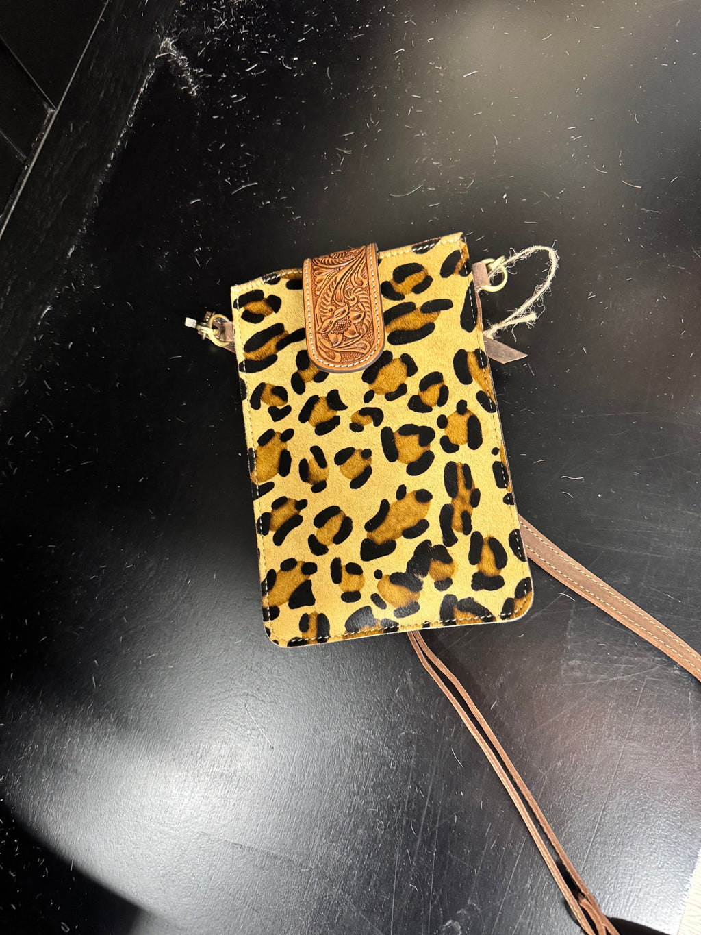 Tooled Leather Cowhide Crossbody