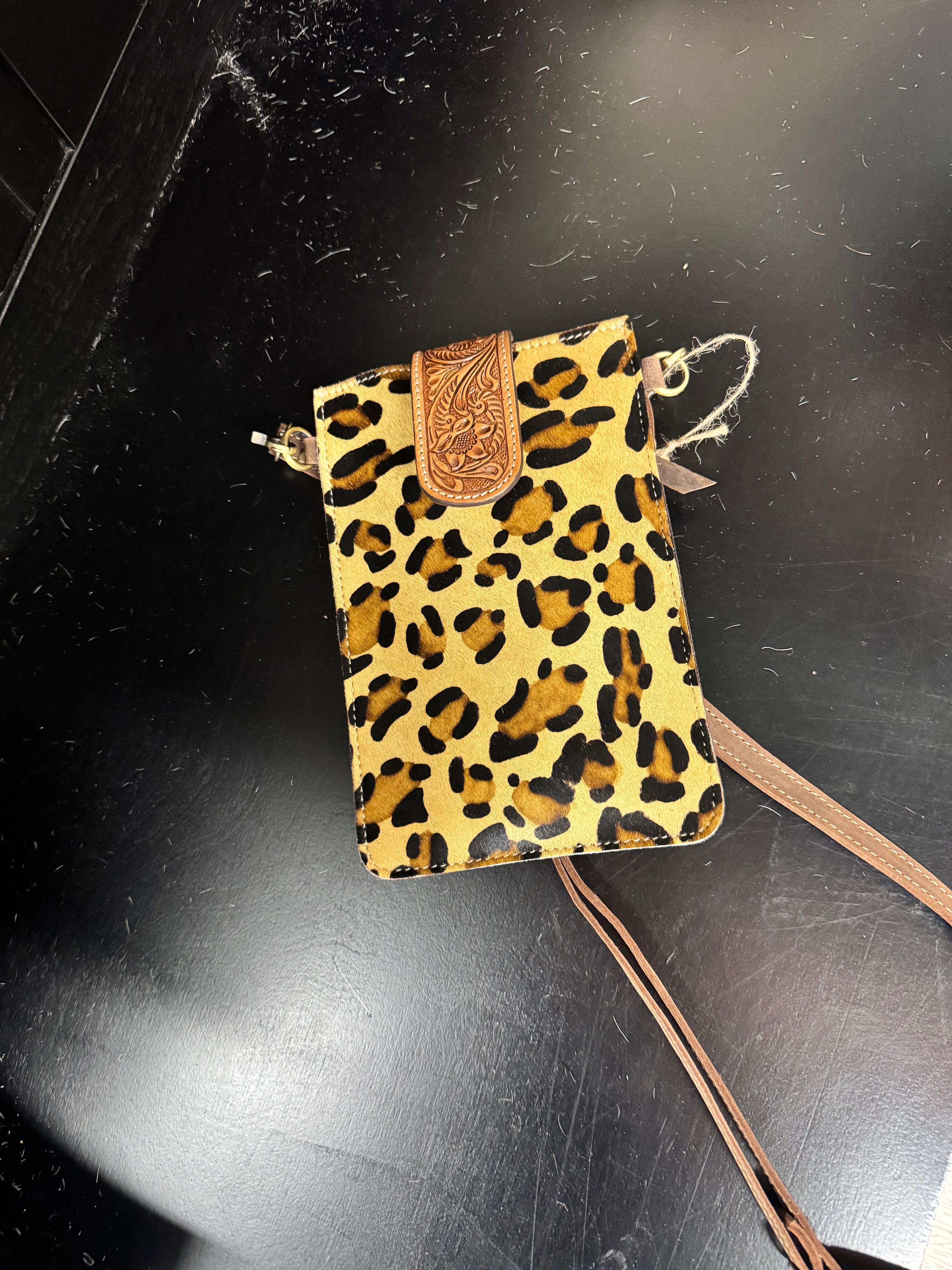 Tooled Leather Cowhide Crossbody