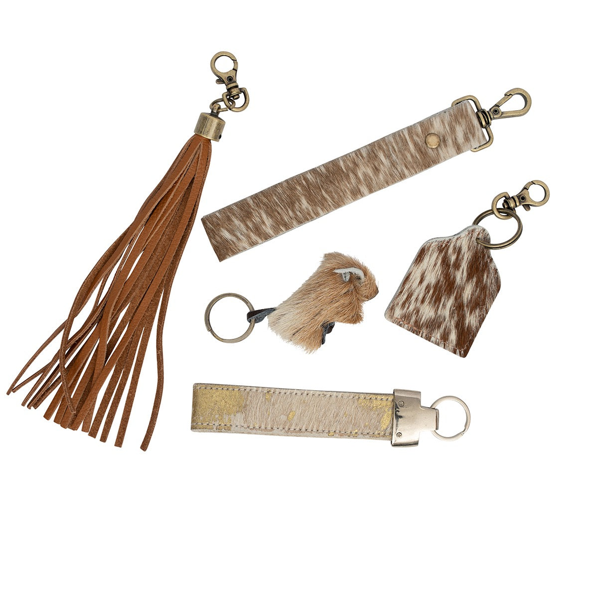 Natural Cowhide keychains