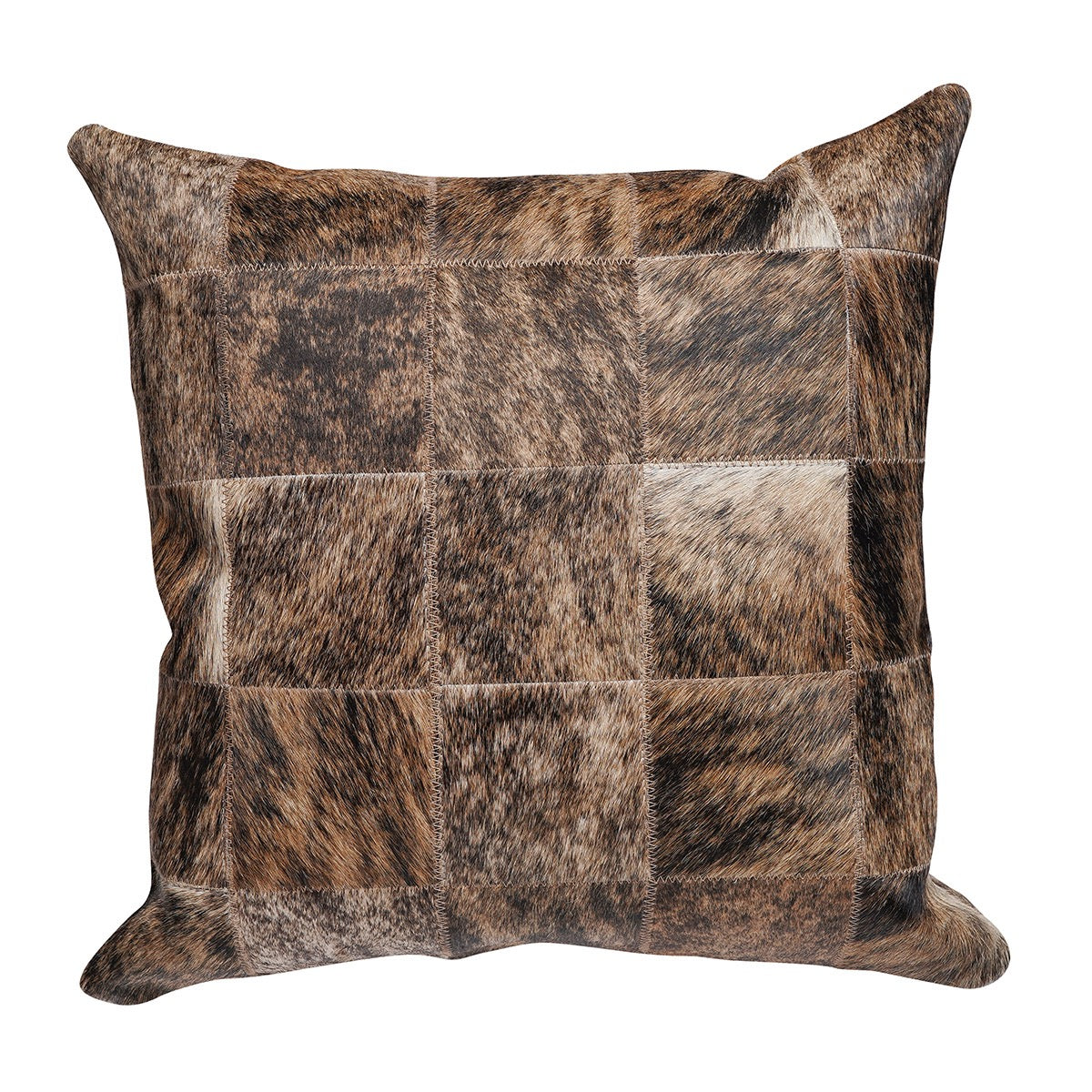 Natural Brindle Patch Cowhide Pillow