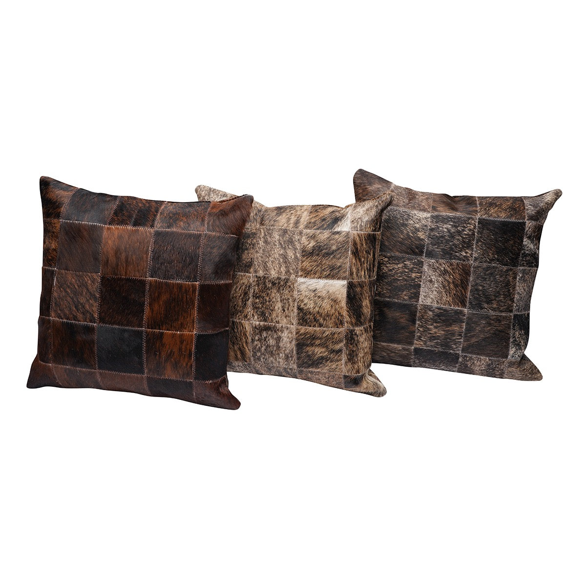 Natural Brindle Patch Cowhide Pillow