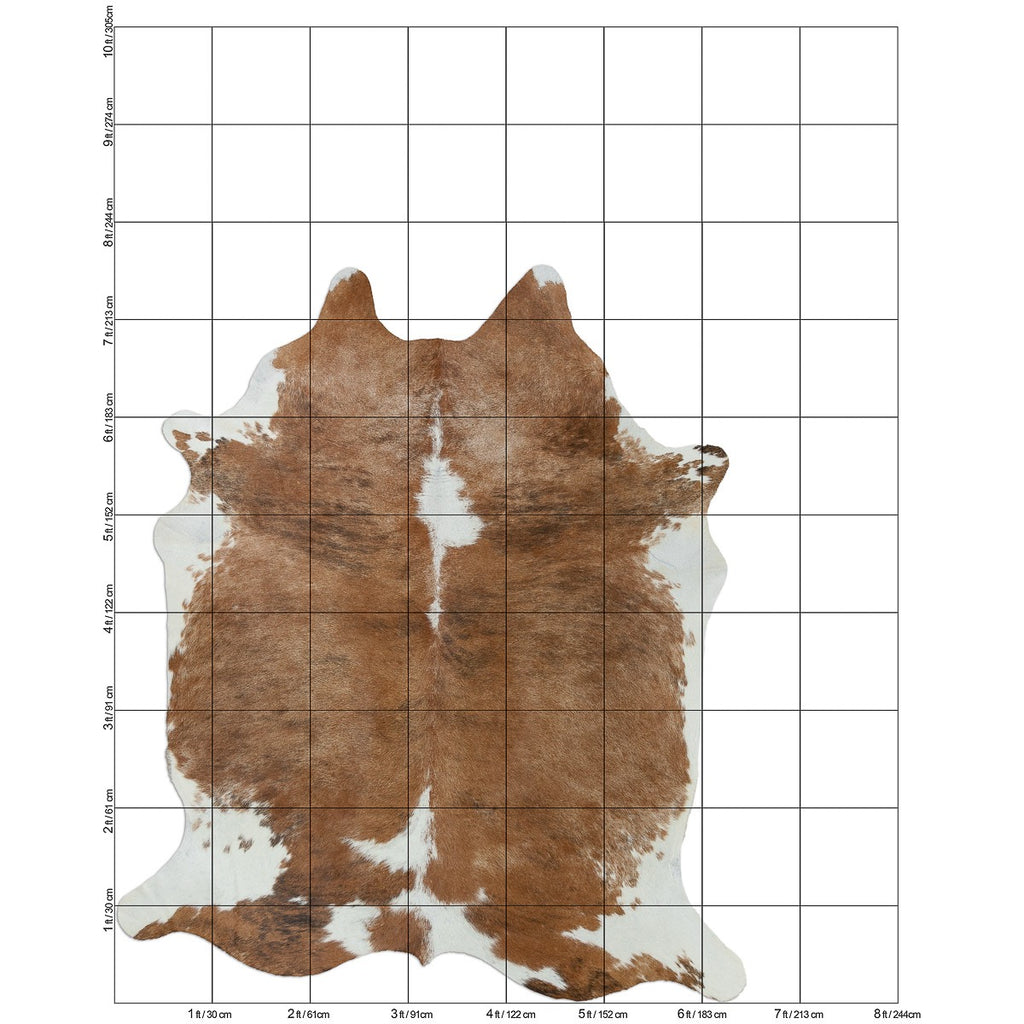 Natural Brown and White Cowhide