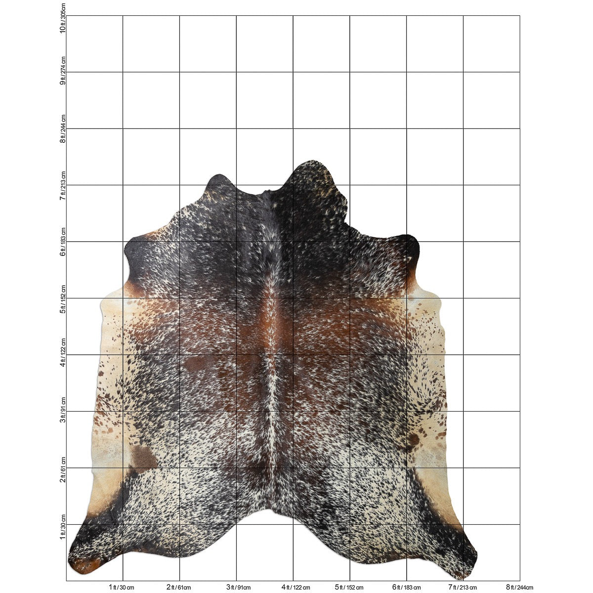 Natural Large Tricolor Speckled Cowhide