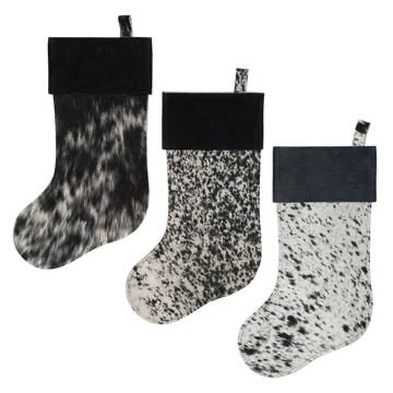 Natural Cowhide Christmas Stockings
