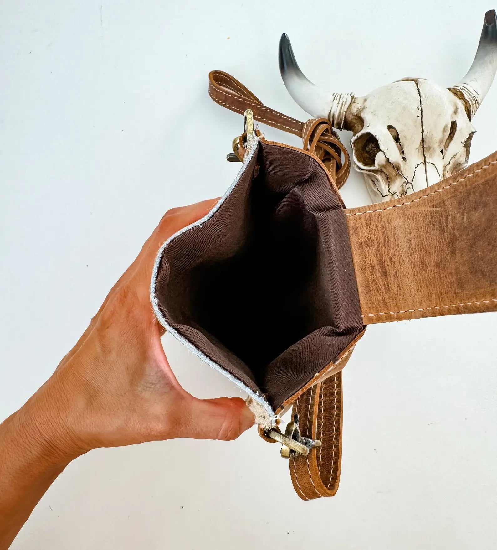 Tooled Leather Cowhide Crossbody