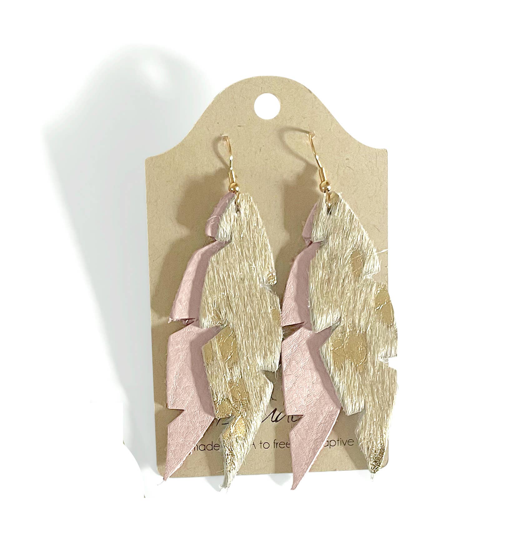 Dove Feather Earrings In Leather