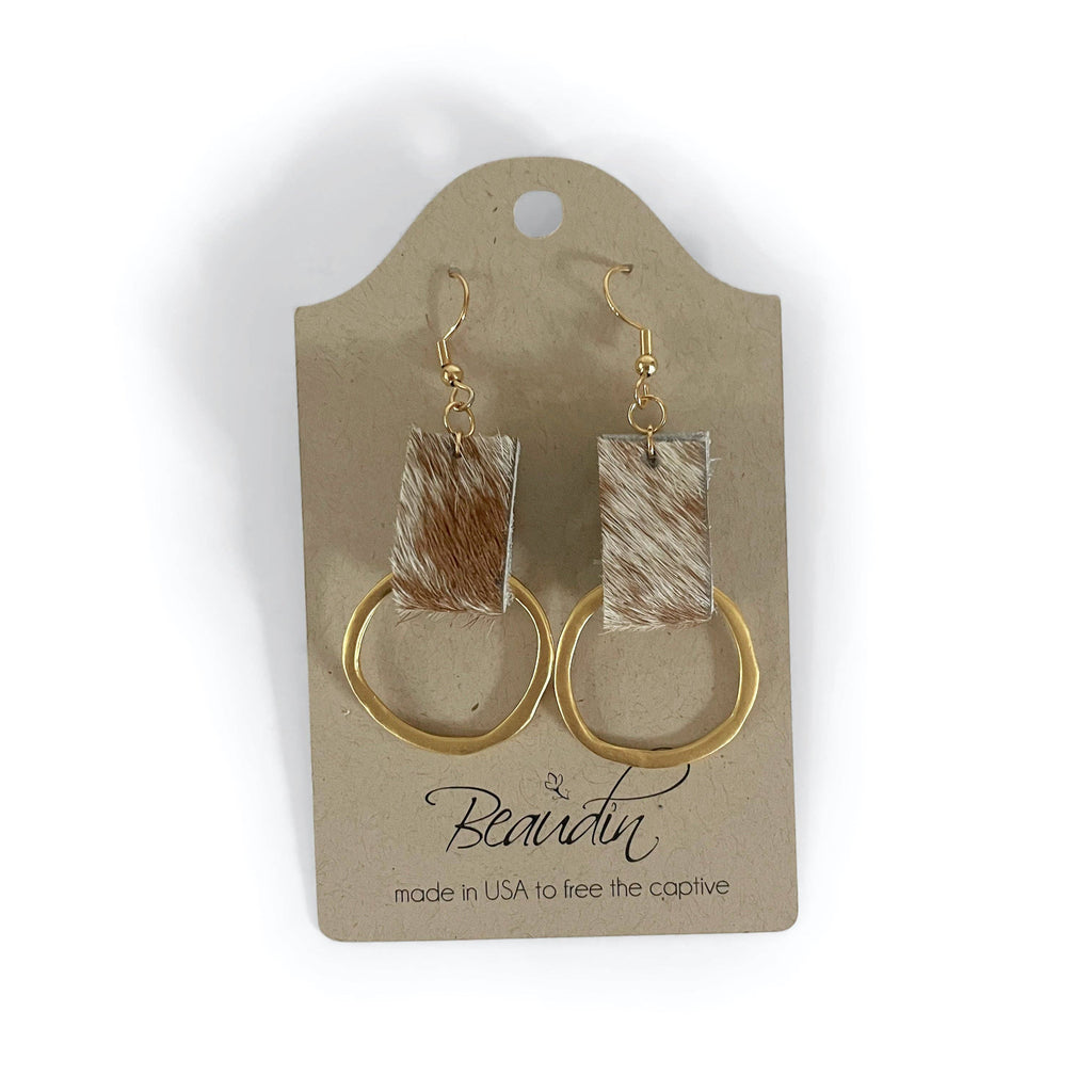 Life Gold Circle Dangle Earrings