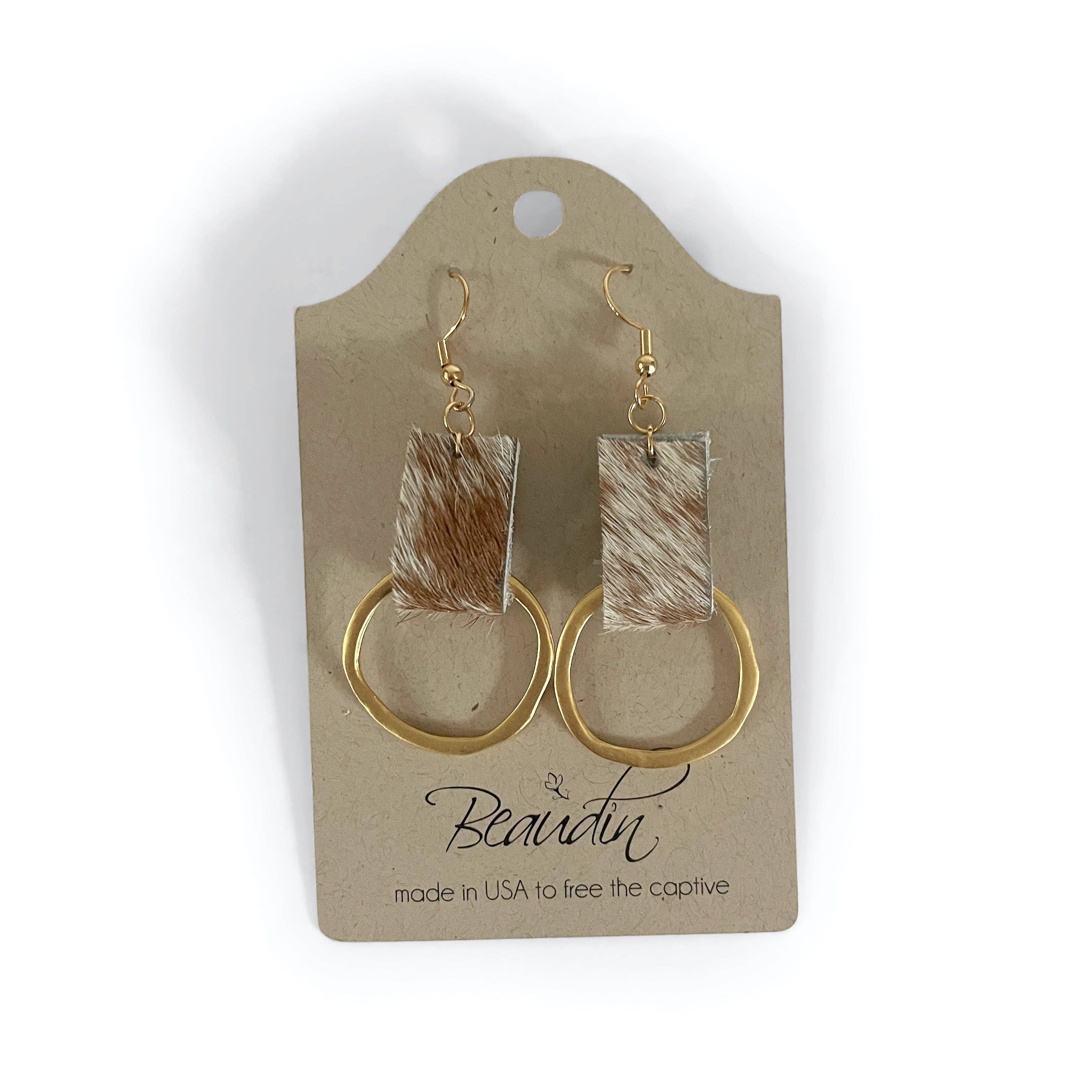 Life Gold Circle Dangle Earrings